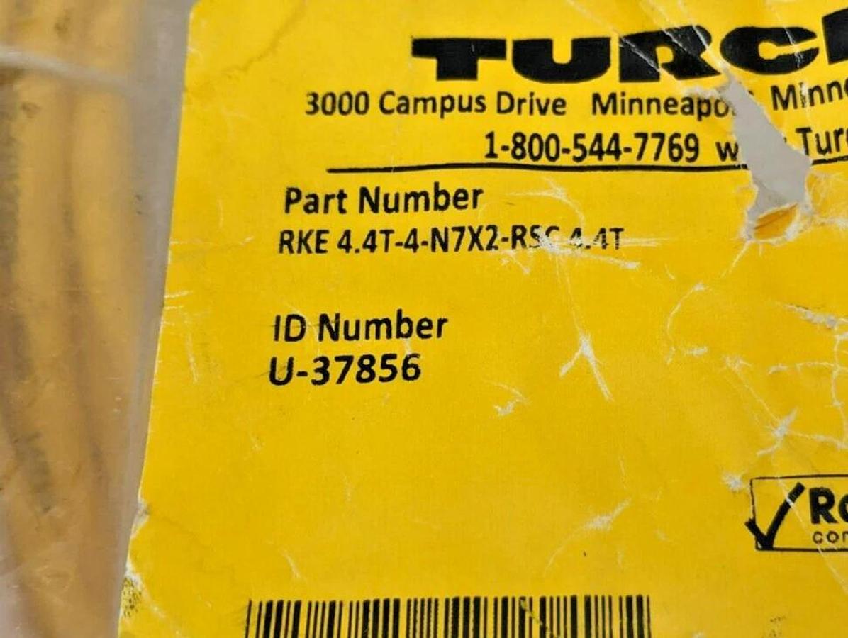 New Turck RKE 4.4T-4-N7X2-RSC 4.4T Cordset U-37856
