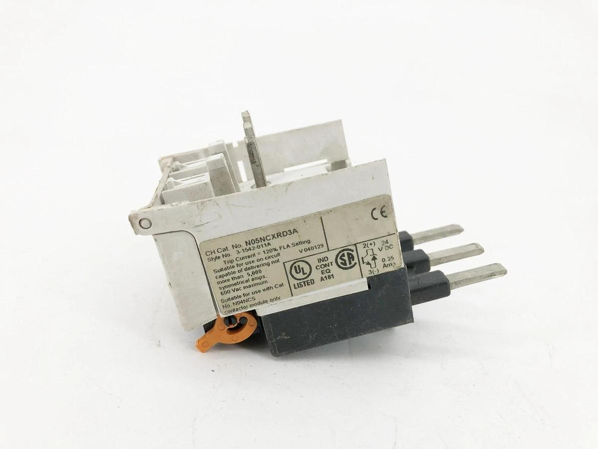 Used Eaton Cutler-Hammer N05NCXRD3A Overload Relay 3-Pole 24VDC 0.25A