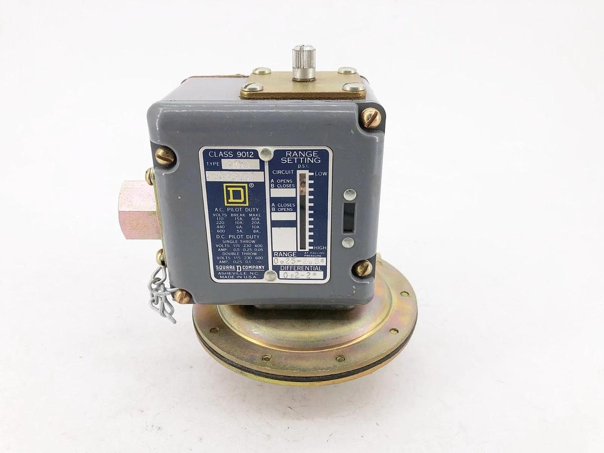 New Square D 9012-AMW1 Pressure Switch 0.25-2.5# 120V-600VAC - No Box