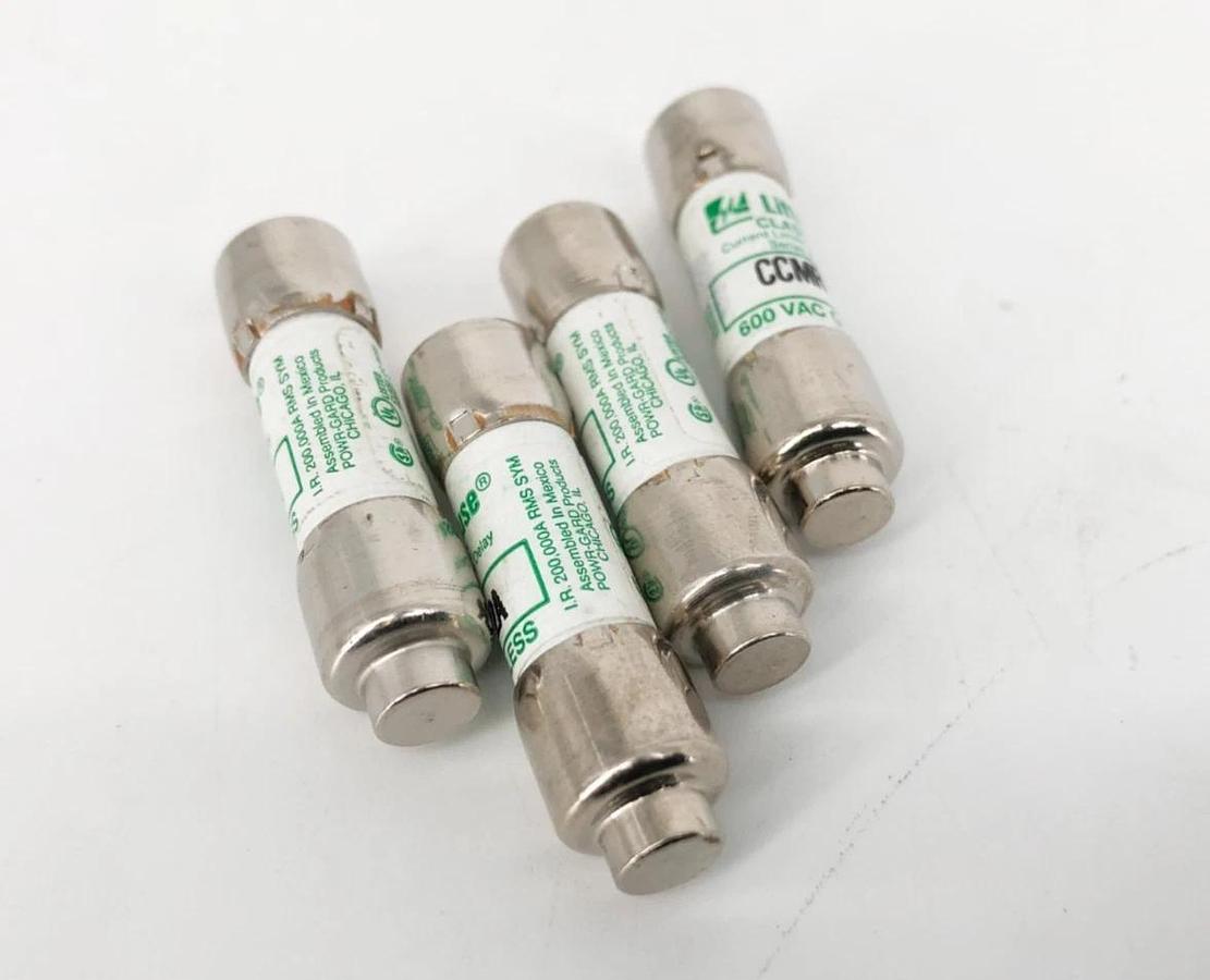 Lot of 4 New Littelfuse CCMR 1/2A Time Delay Fuses 1/2A 600VAC Class CC - No Box