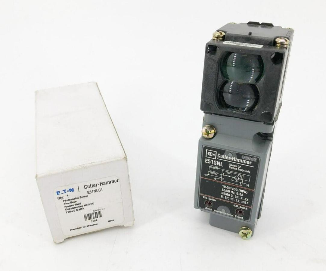 New Eaton E51NLC1 Thru-Beam Receiver Photoelectric Sensor 10-30VDC