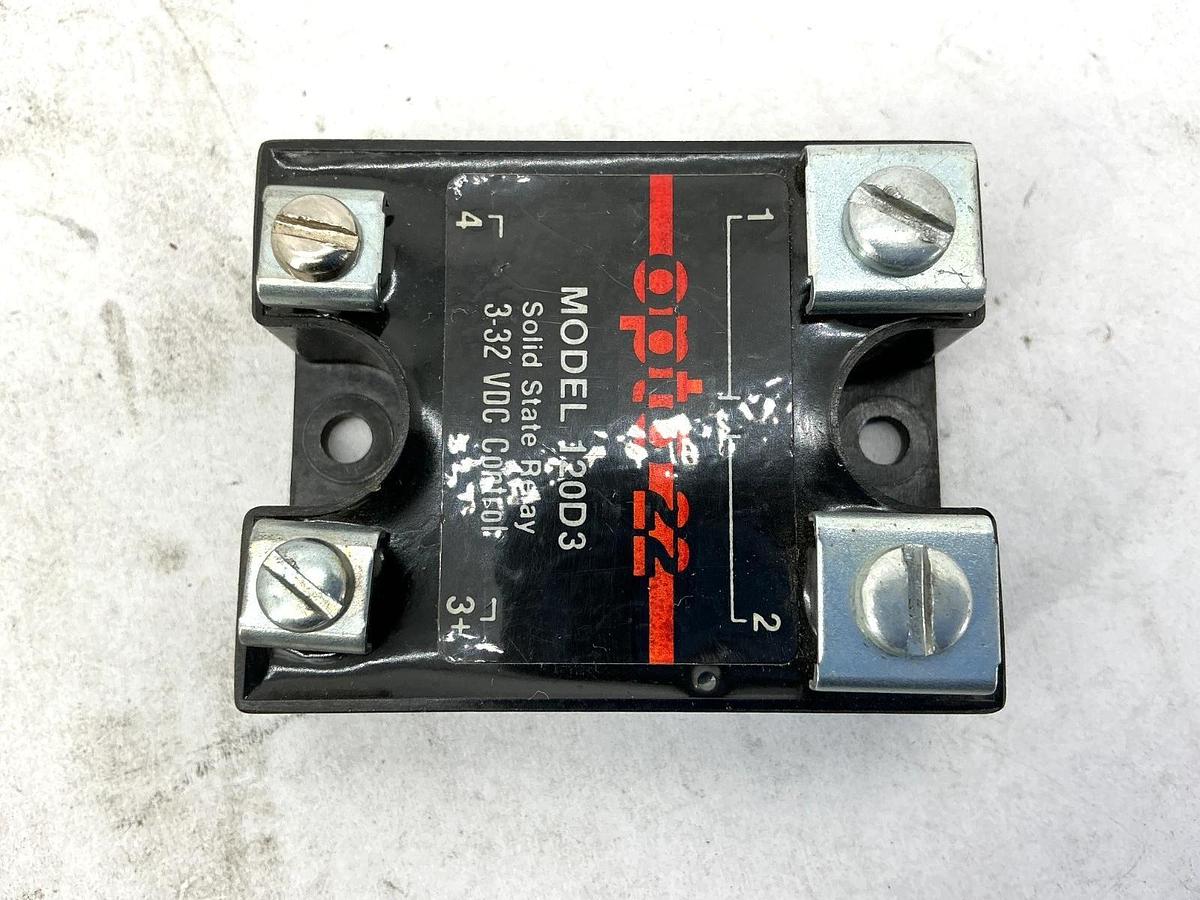 Used Lot of 2 OPTO 22 120D3 Solid State Relay 3-32VDC Control