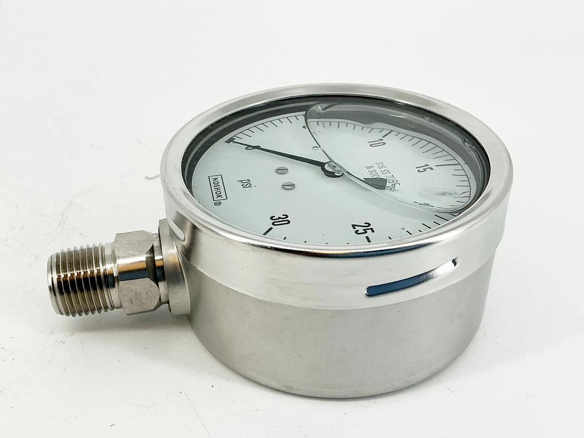 New NoShok 40-500-30-PSI Pressure Gauge 4" Face 30PSI 1/2" NPT