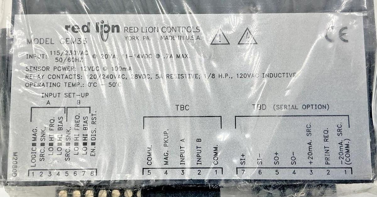 New Red Lion GEM33060 Counter Module 6-Channels 0.7A 115/230VAC 50/60HZ GEM33