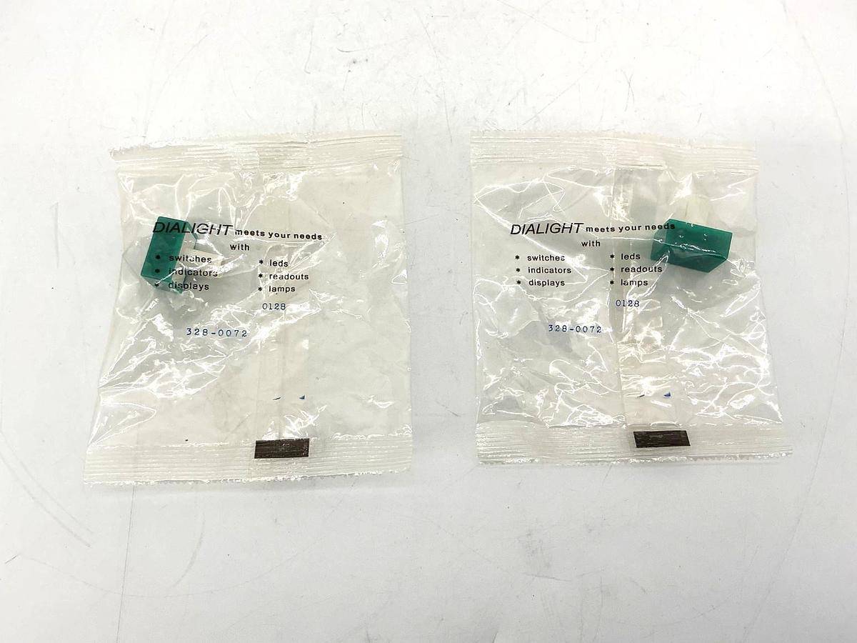 Lot of 2 New Dialight 328-0072 Illuminated Switch/Pushbutton Cap Rectangle Green