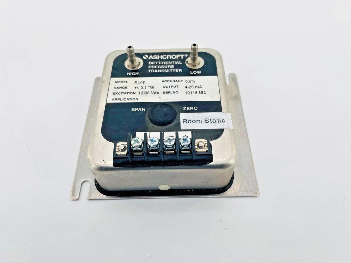Used Ashcroft XLDP Differential Pressure Transmitter 0.5% +-0.1W 4-20mA 12-36Vdc