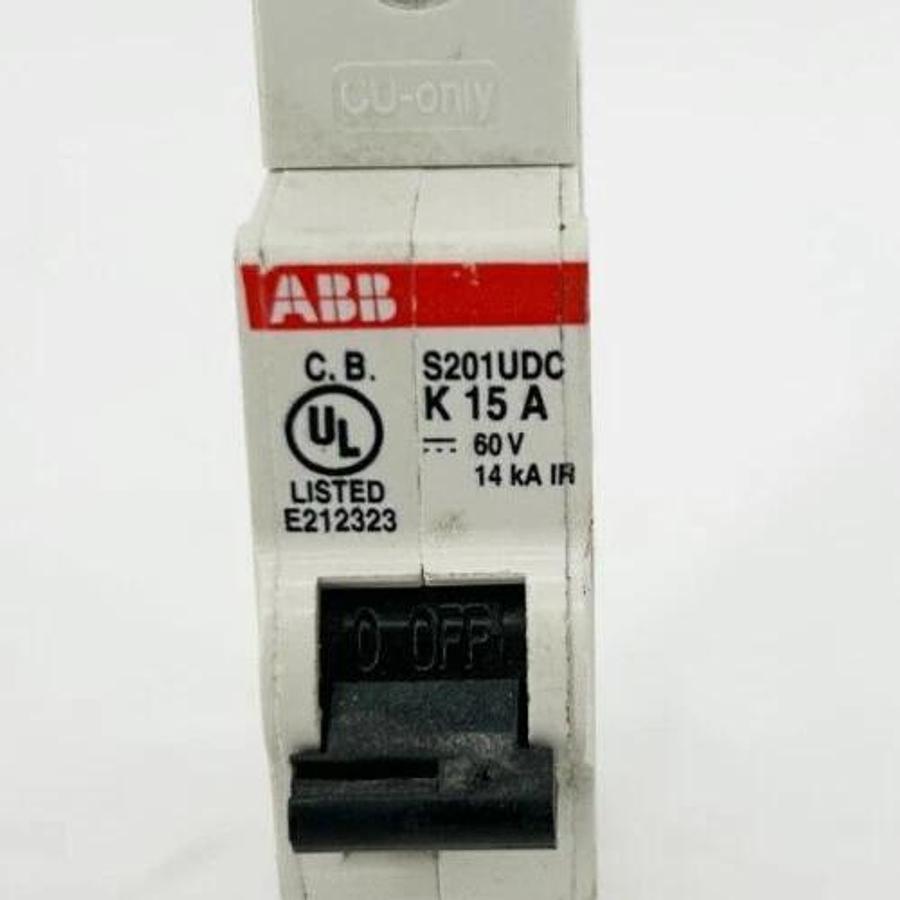 New ABB S201UDC-K15 Circuit Breaker 1-Pole K Curve 15A 60VDC