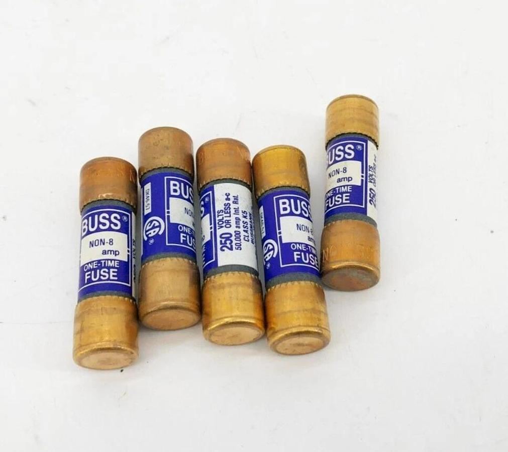 Lot of 5 New Bussmann NON-8 Fuses 8A 250V Class K5