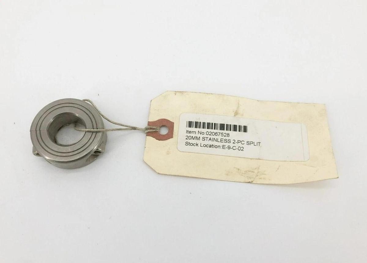 New Climax MSP-20-SS Two-Piece Split Clamp Collar Stainless Steel 20mm ID