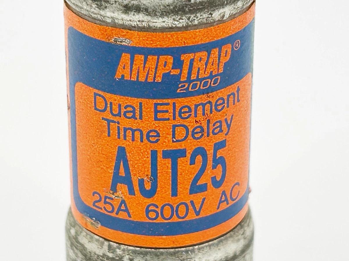Used Lot of 3 Amp-Trap AJT25 Dual Element Time Delay Fuse 25A 600V