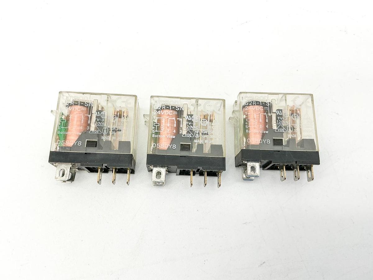 New Lot of 3 Omron G2R-1-SN Relay 24V 10A - No Box