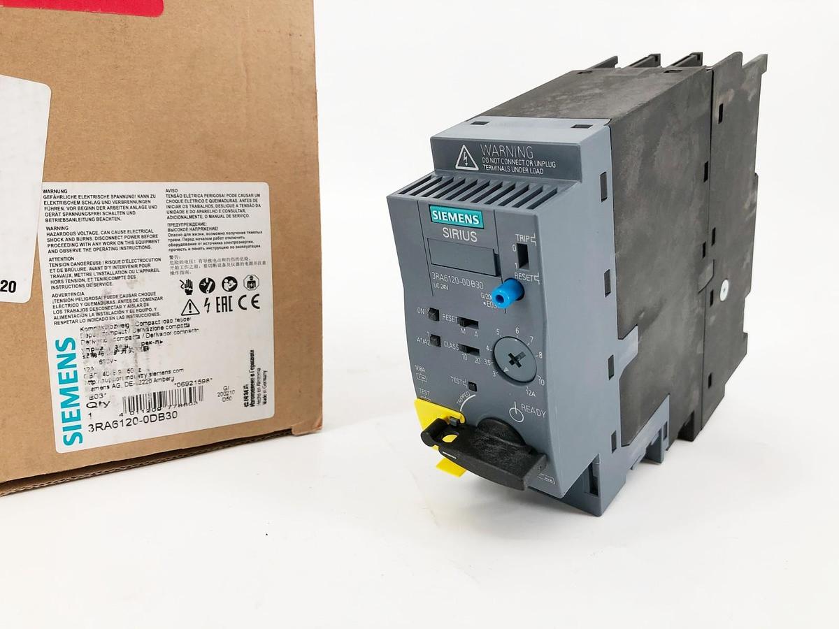 New Siemens 3RA6120-0DB30 Compact Load Feeder 690V 24VAC/DC 3-12A
