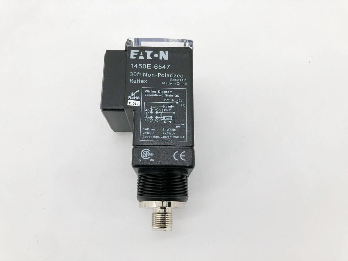 New Eaton 1450E-6547 Non-Polarized Reflex Photoelectric Sensor 30FT. 10-40VDC