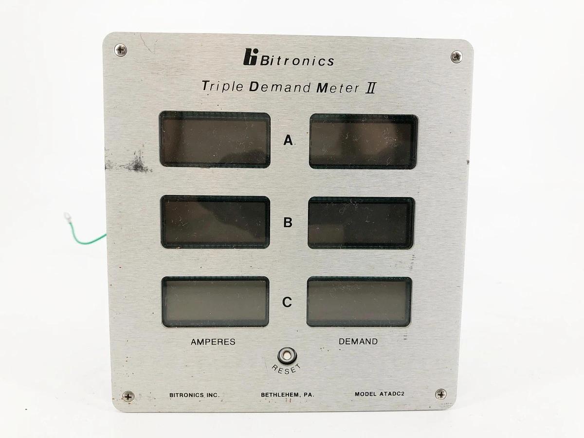 Used Bitronics ATADC2 Triple Demand Meter II Ratio 1200:5 120VAC
