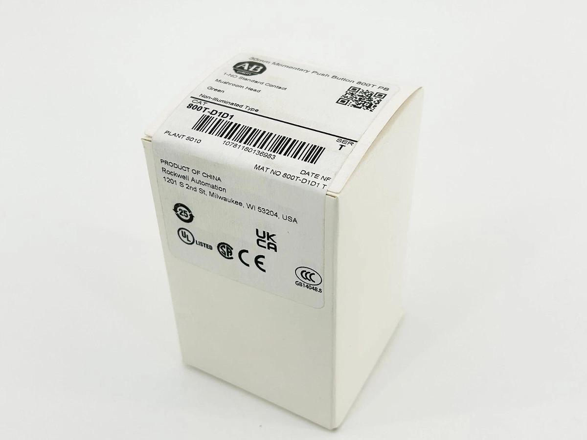 Used Allen Bradley 800T-D1D1 Momentary Push Button 30mm Green Mushroom Head - Sealed