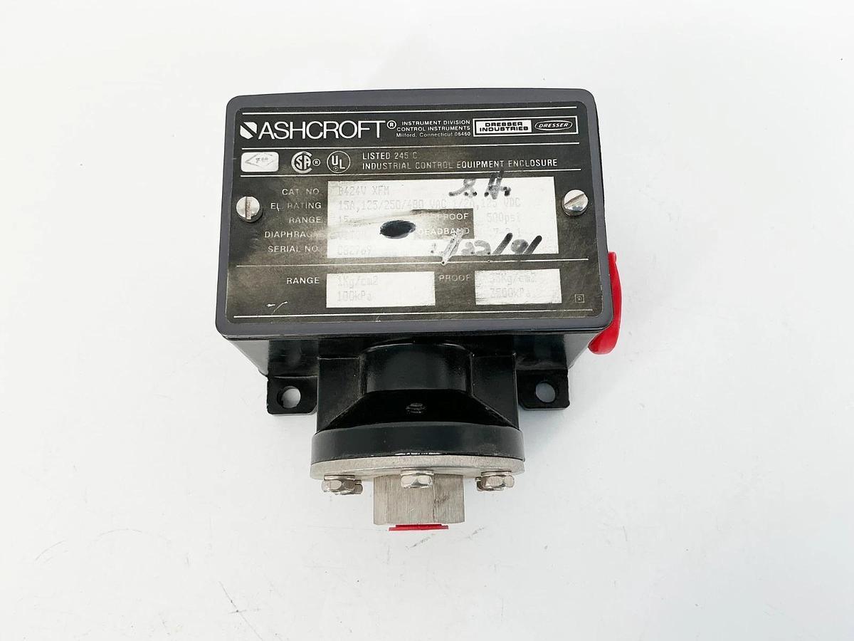 Used Ashcroft B424V XFM Pressure Switch 15PSI Range 15A 480V