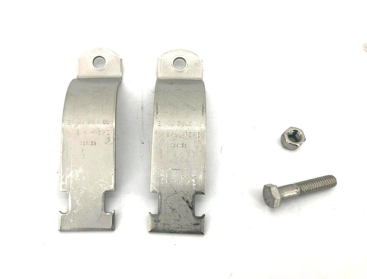 New ZSI 046NS052 Cushion Clamp Strut Mount SS 304, 2-7/8" Tube, 2-1/2" Pipe