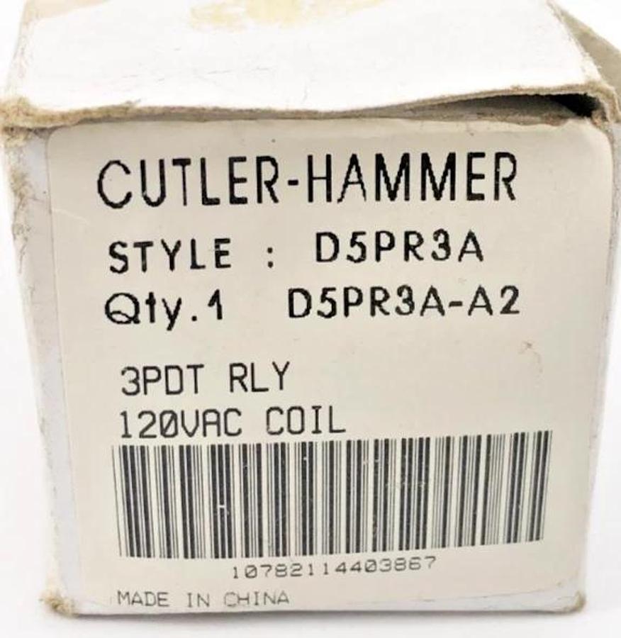 New Cutler Hammer D5PR3A Relay 3PDT 120VAC