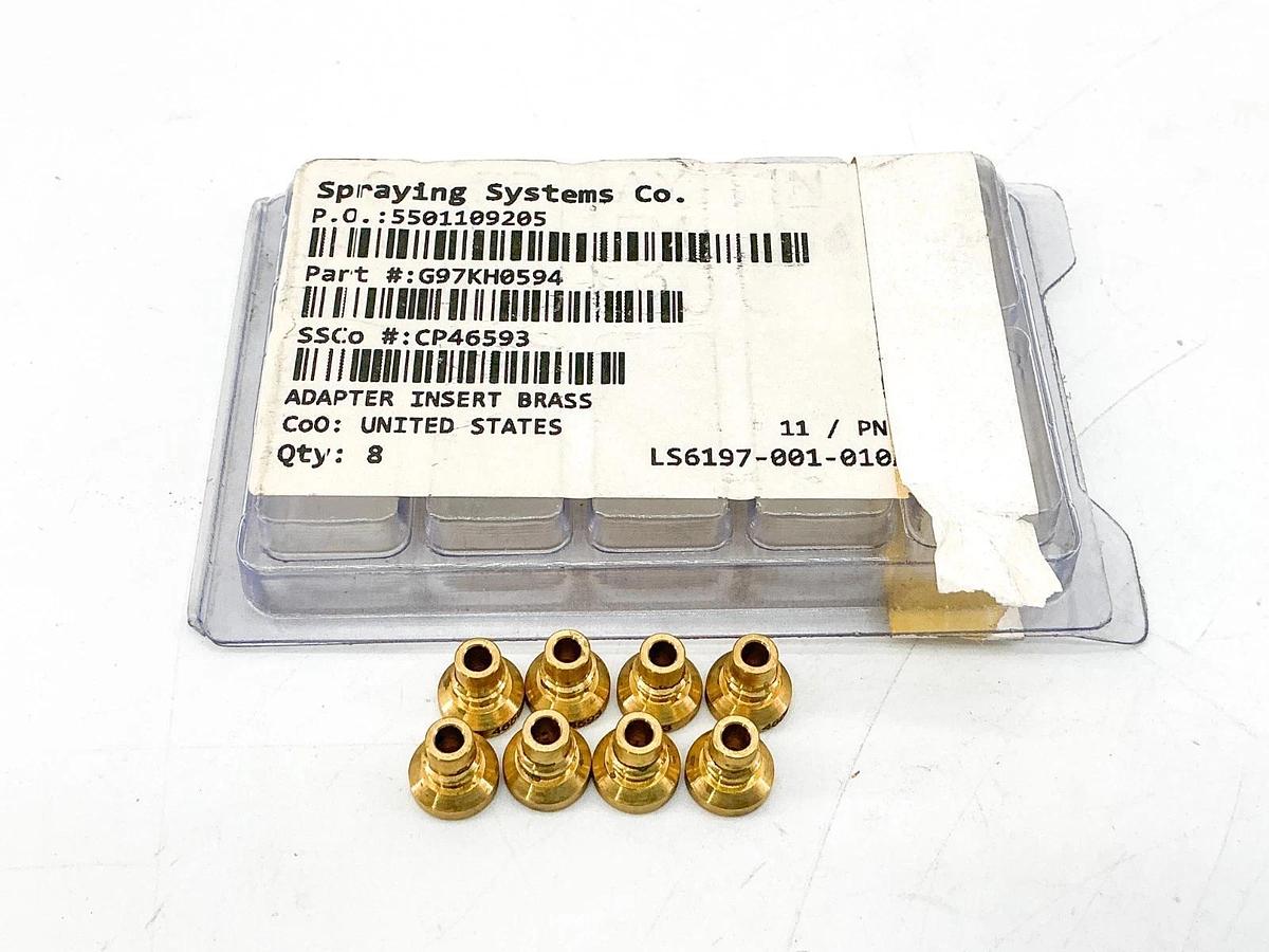 New Lot of 8 Spraying Systems CP46593 Adapter Insert Brass G97KH0594