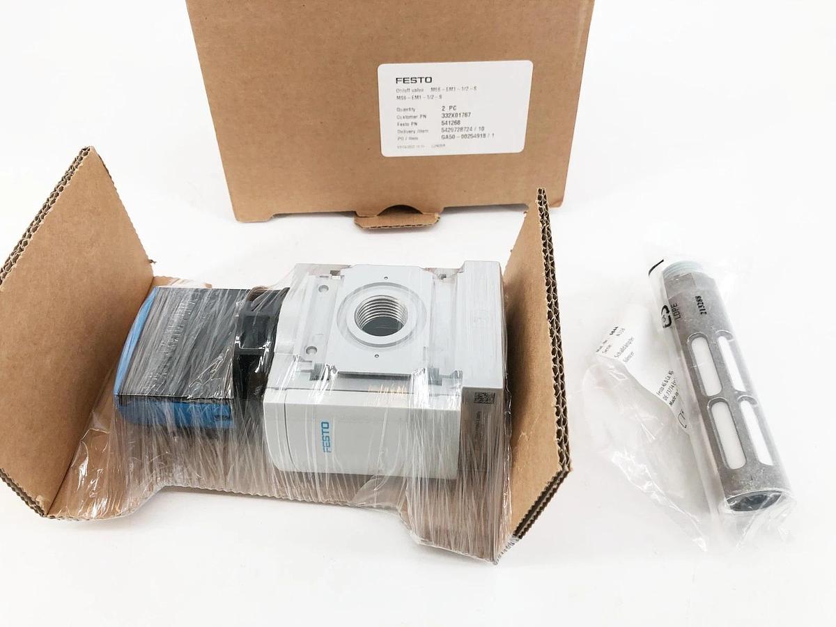 New Festo MS6-EM1-1/2-S On/Off Valve 541268 270psi 1/2" NPT