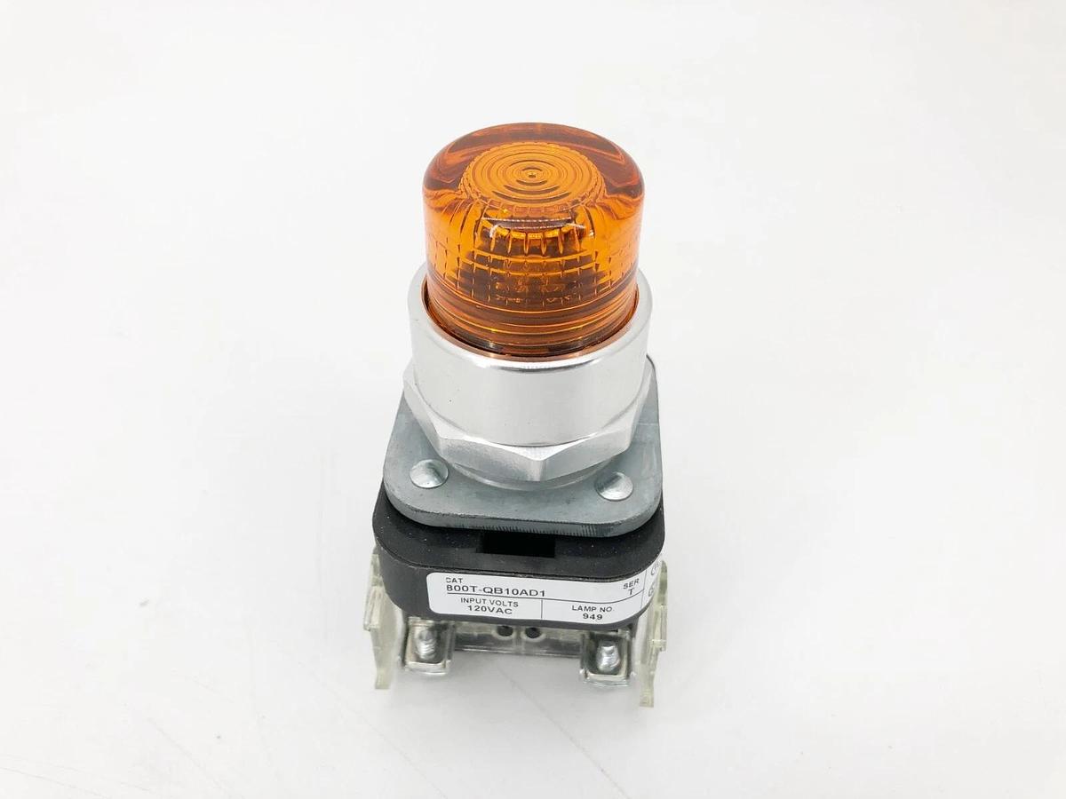 New Allen-Bradley 800T-QB10AD1 Ser. T Amber Illuminated Pushbutton 120V