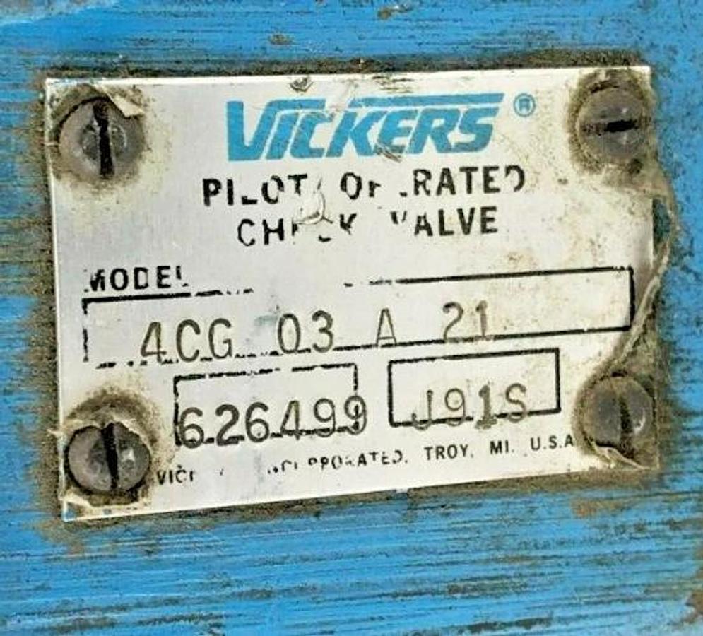 Used Vickers 4CG 03 A 21 Pilot Operated Check Valve 626499