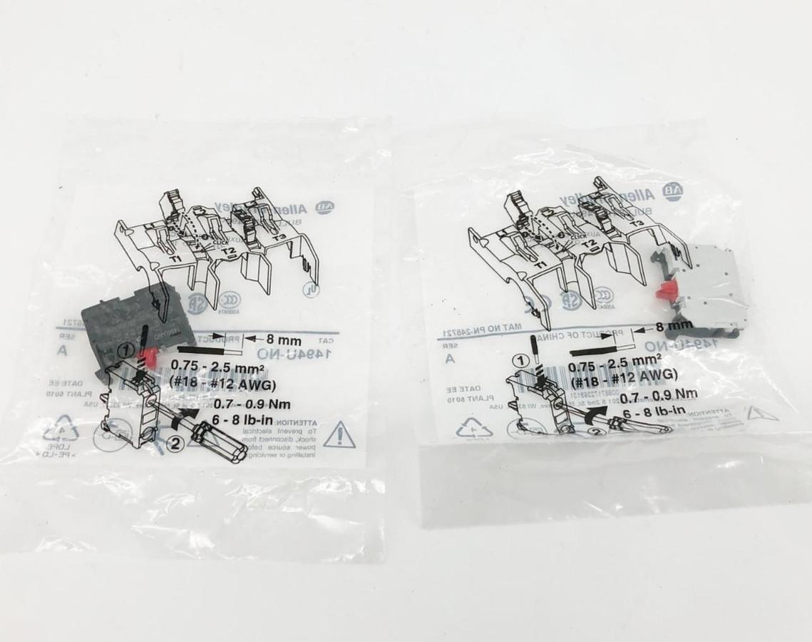 Lot of 2 New Allen Bradley 1494U-NO Ser. A Auxiliary Contacts 1N.O. 10A