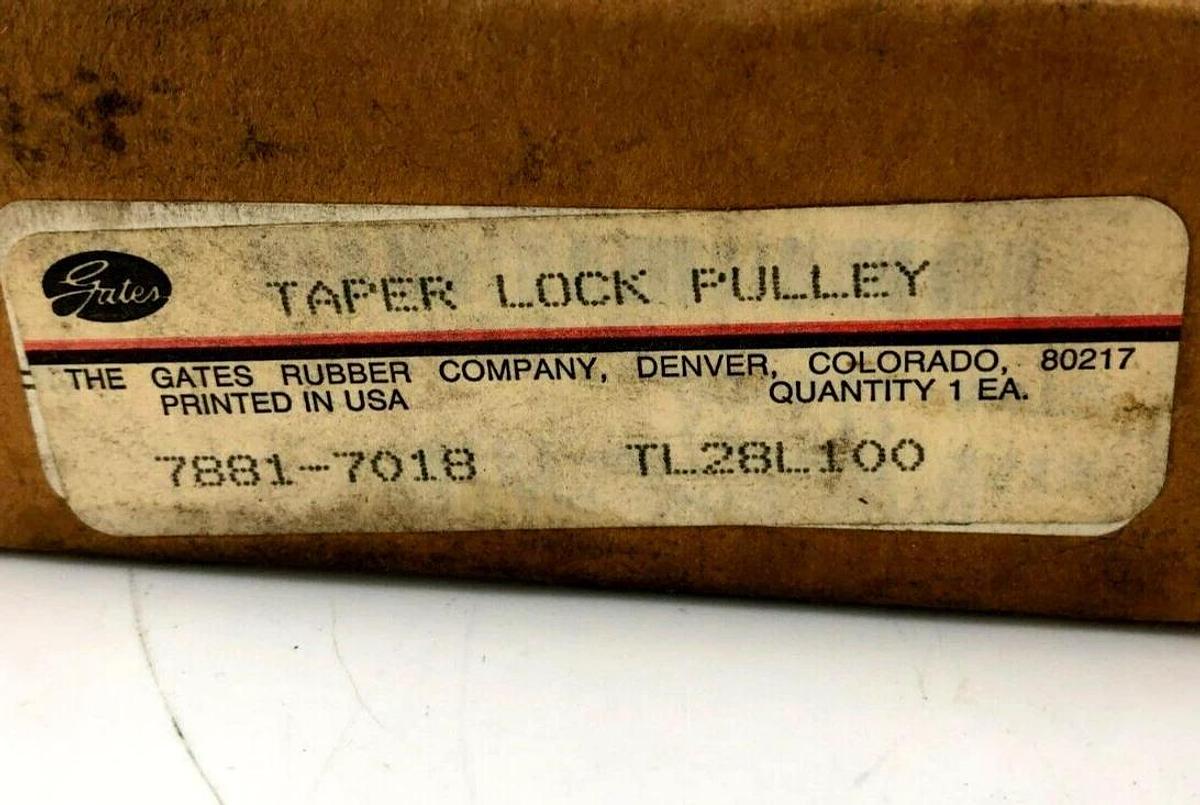 New Gates TL28L100 PowerGrip Taper Lock Pulley 3.3" Dia. 7881-7018