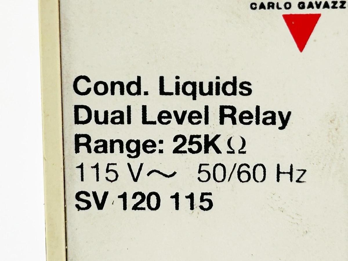 Used Carlo Gavazzi SV120115 Level Control Relay 25KOHM 10A 115V 50/60Hz