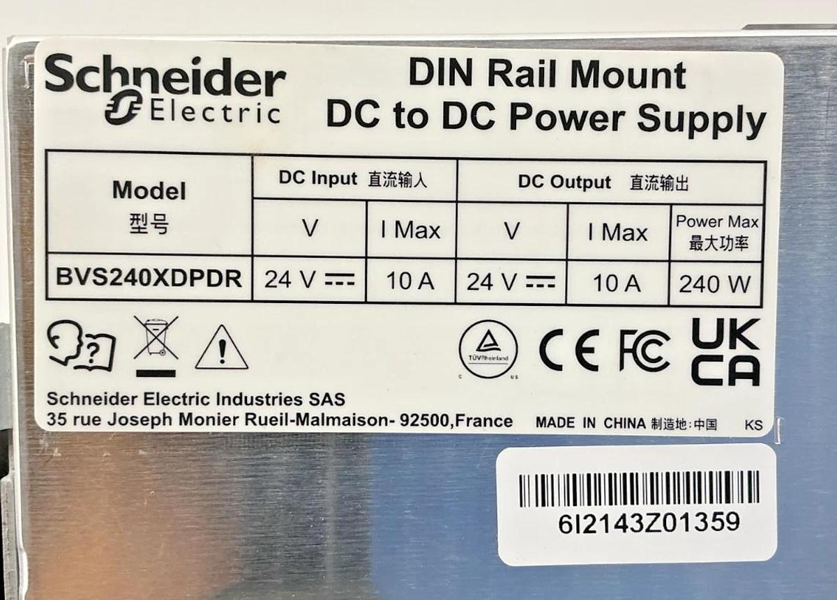 New Schneider Electric BVS240XDPDR Easy UPS Power Supply 24VDC-DC 10A