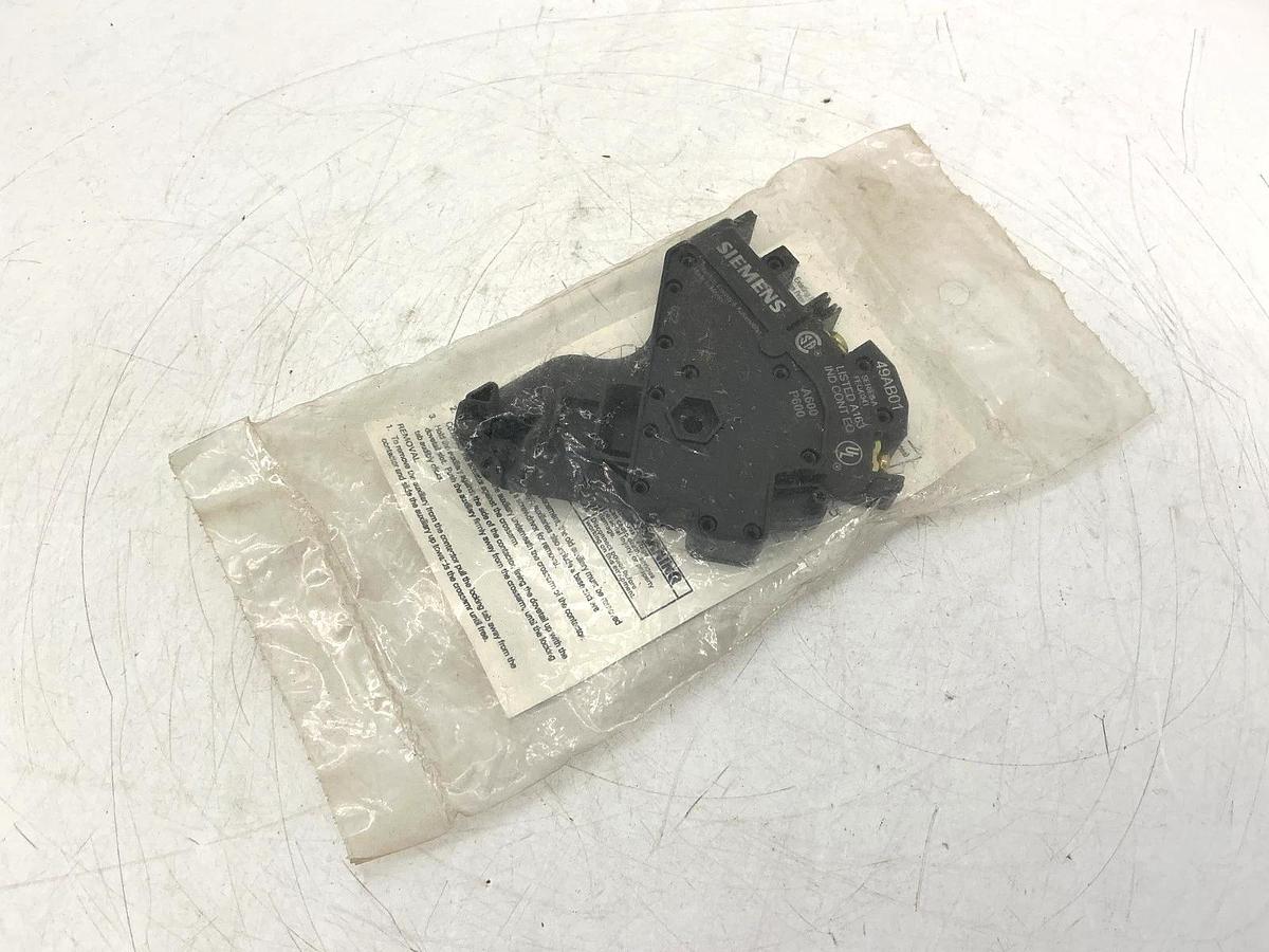 New Siemens 49AB01 Auxiliary Contact Assembly Actuator Type: 1NC Size: 00 Thru 4