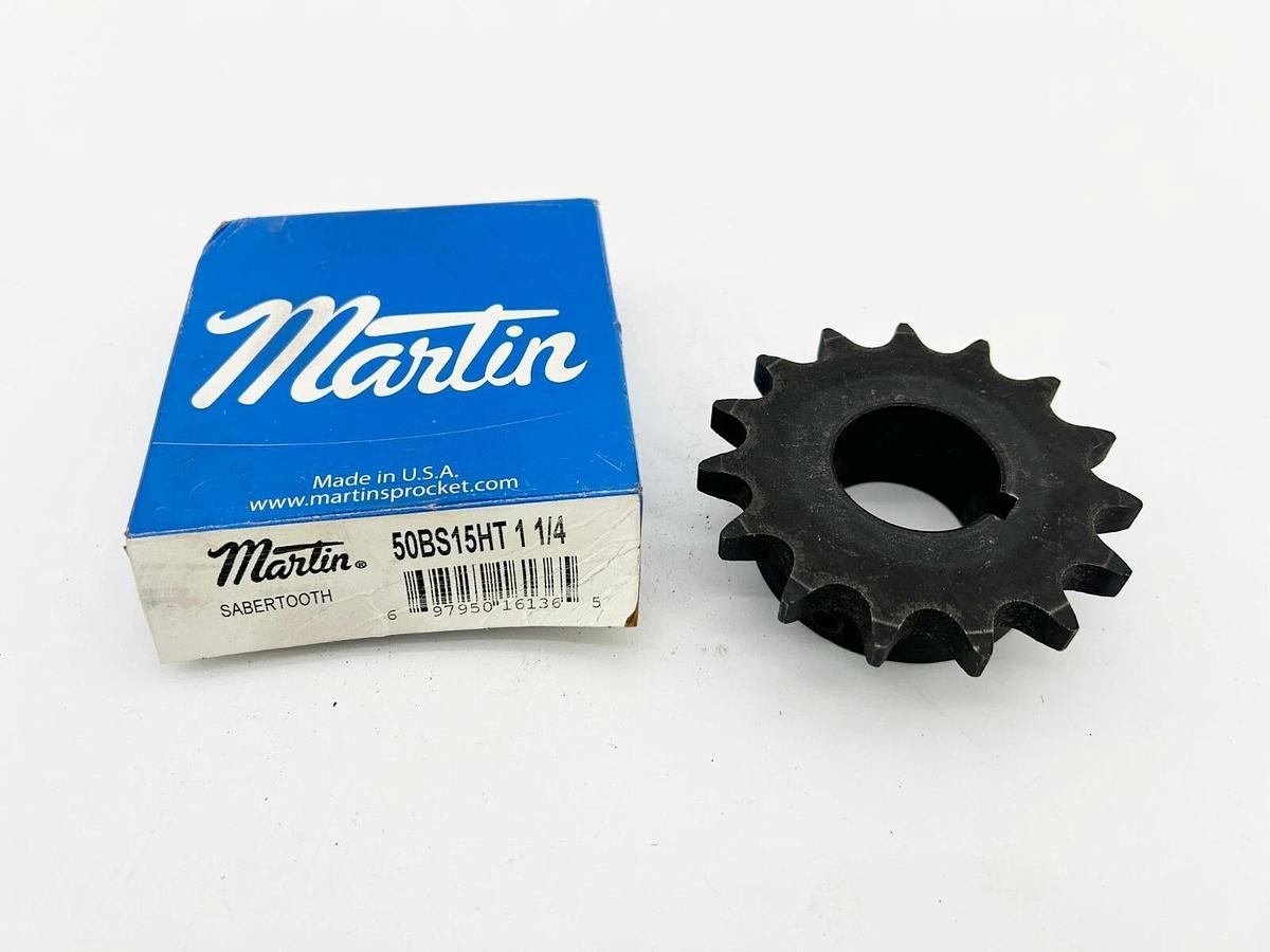 New Martin 50BS15HT1-1/4 Sabertooth Sprocket 1.2500 Bore 15 Tooth Steel