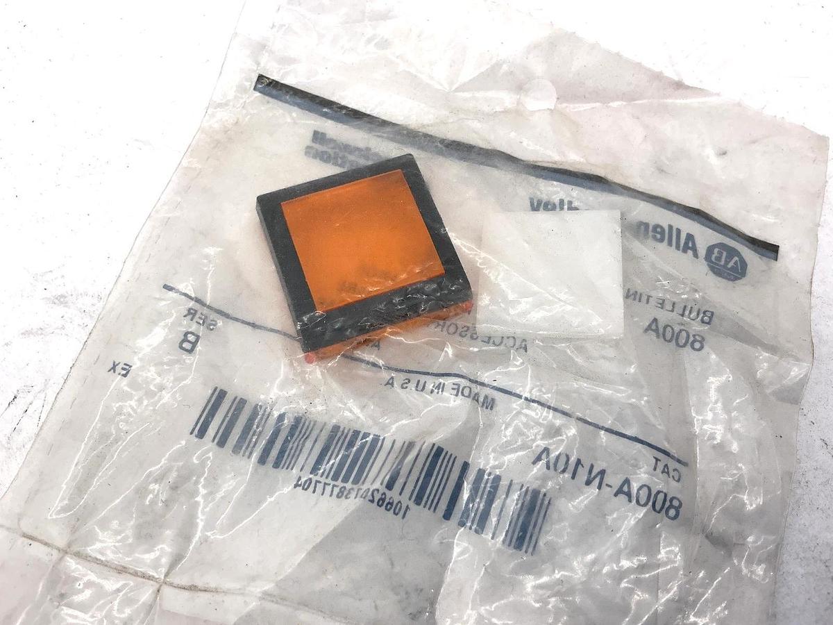 Lot of 2 New Allen Bradley 800A-N10A Pushbutton Large Square Lens Cap Amber