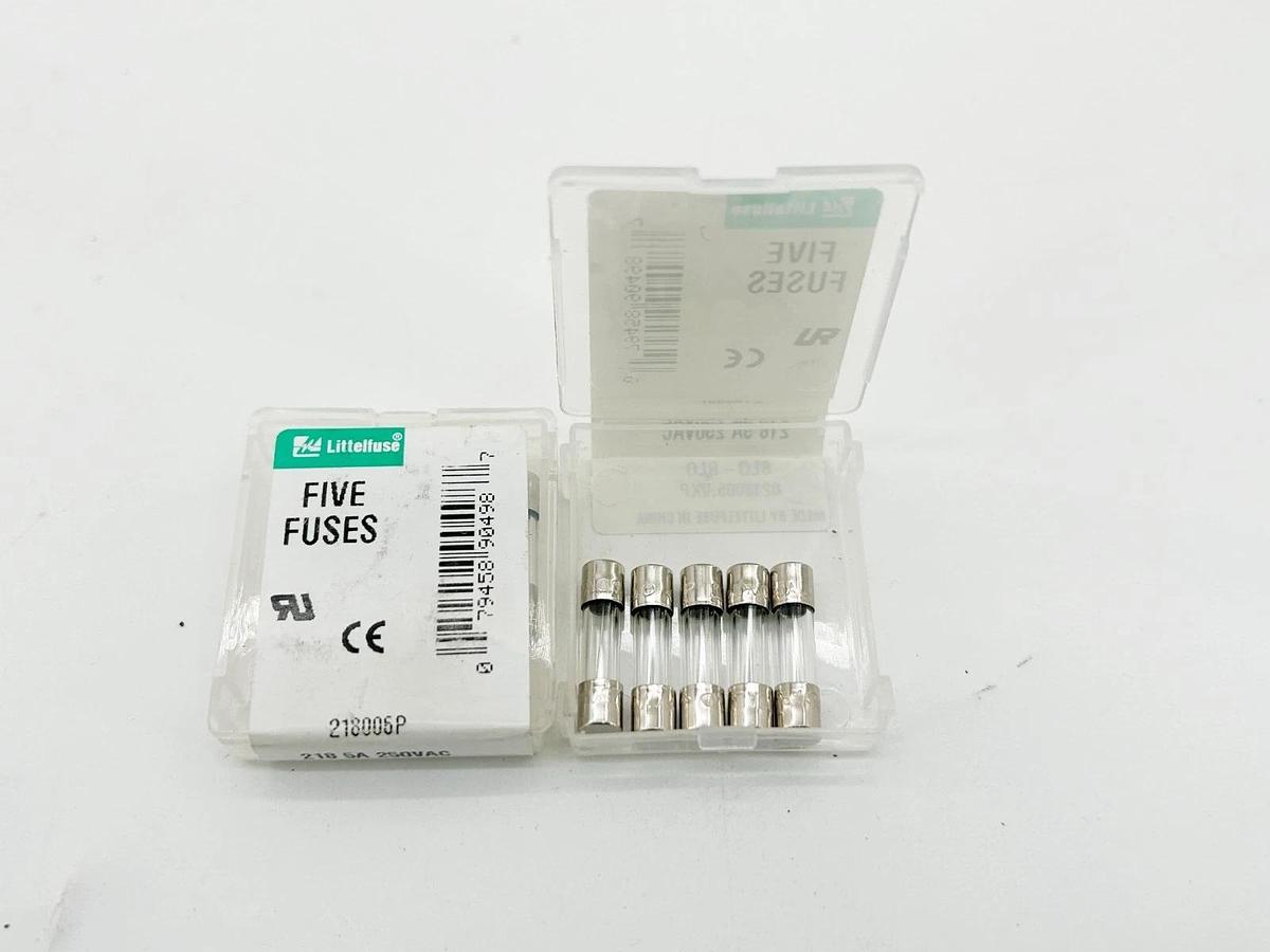 New Lot of 10 Littelfuse 218005P SLO-BLO Glass Fuse 5A 250V