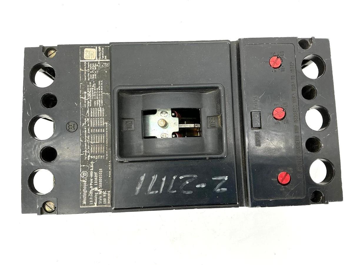 Used Westinghouse LB3400F Circuit Breaker 3P 300A 600VAC MISSING SWITCH