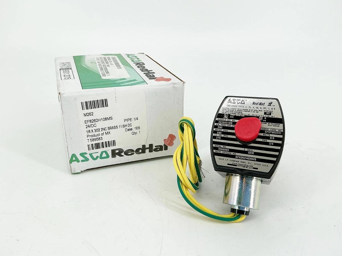 New Asco EF8262H108MS 24VDC Solenoid Valve 290PSI 1/4" Pipe 11.6W