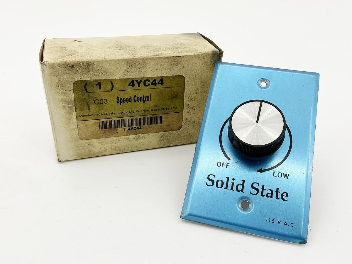 New Dayton 4YC44 Solid State Speed Control Switch 3A 120V