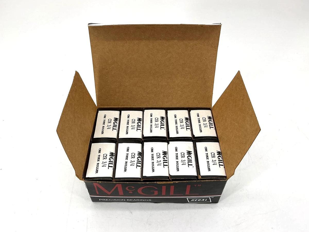 Box of 10 New McGill CYR-3/4 Cam Yoke Roller Bearing D:0.75" B:0.25" W:0.5"