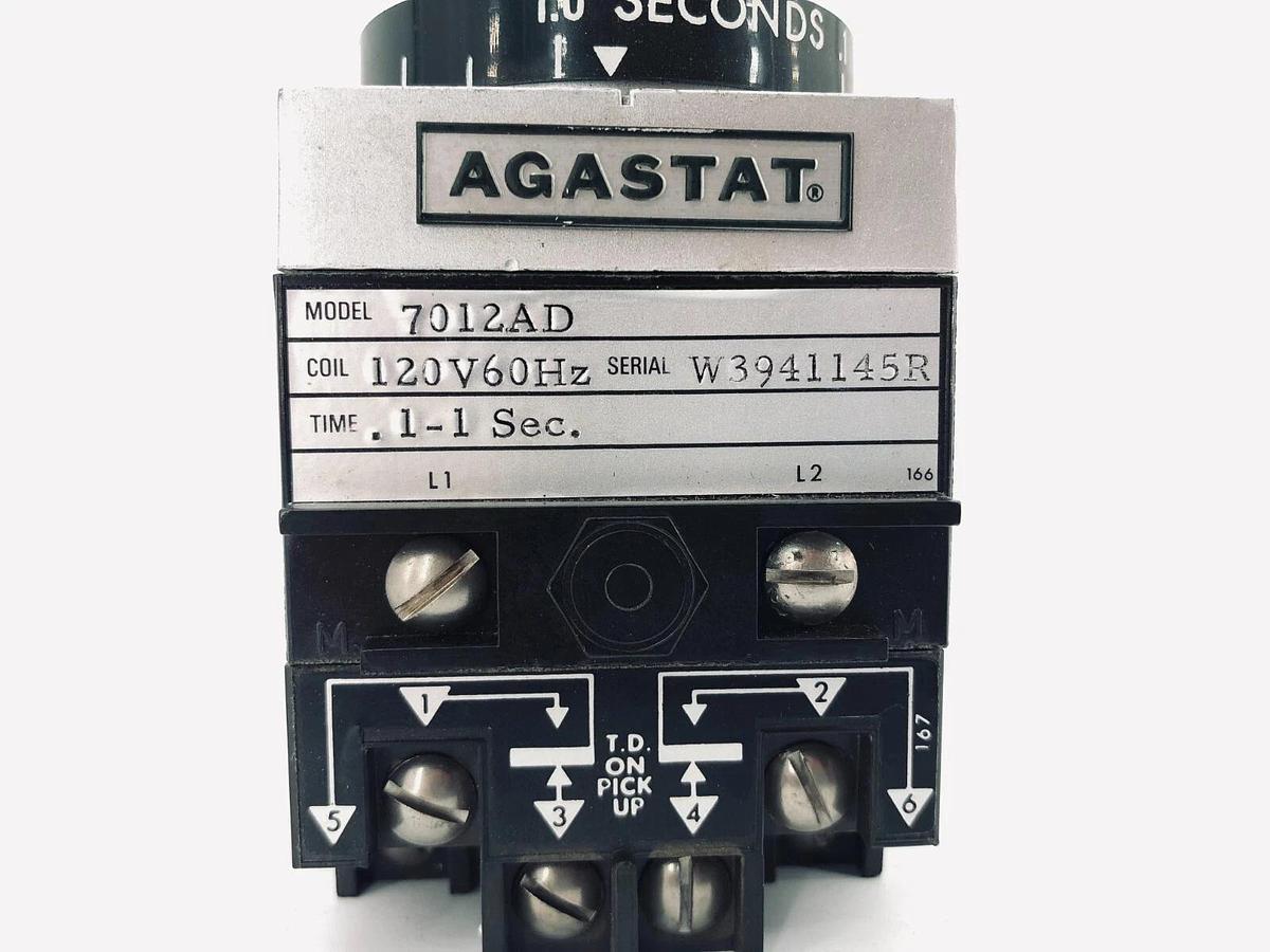 New Agastat 7012AD Timing Relay 120VAC 60Hz Delay: .1 to 1 Sec 1423157-1