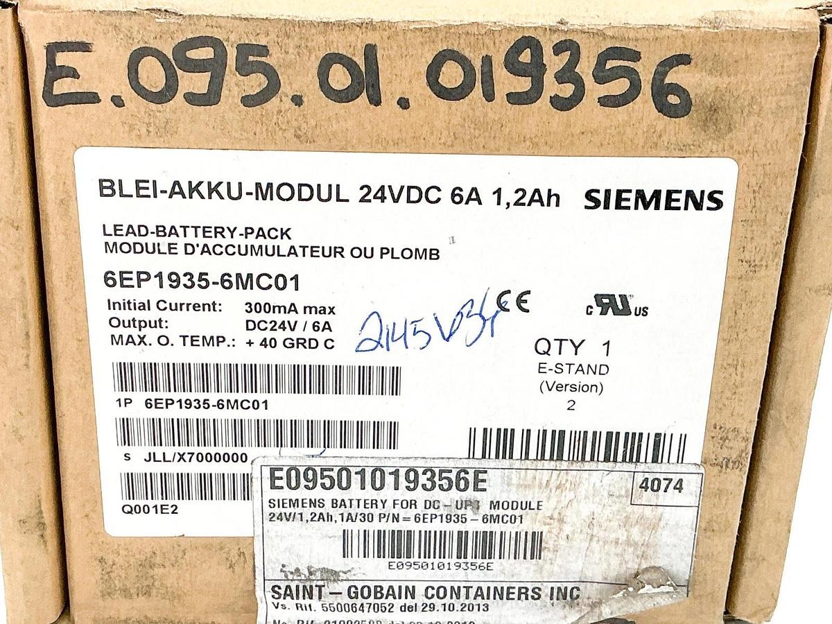 New Siemens 6EP1935-6MC01 Lead-Battery Pack Module 24VDC 300mA 6A