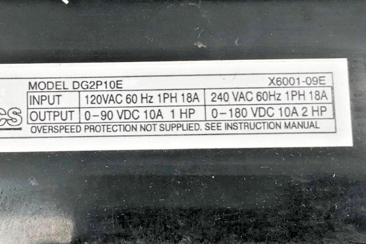 Used Saftronics DG2P10E Non-Regenerative DC Drive 120/240VAC Input 0-90VDC 2HP Out