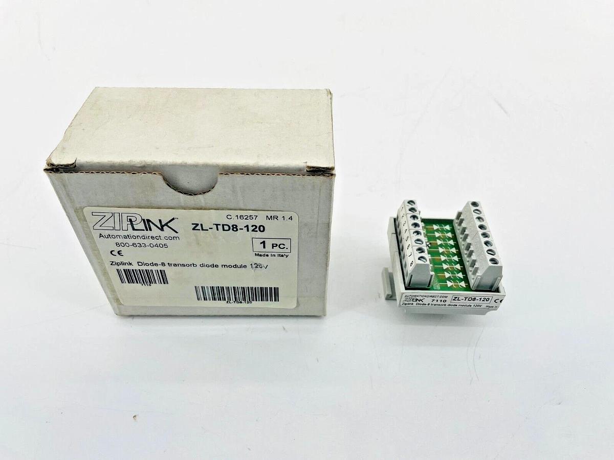 New Automation Direct ZipLink ZL-TD8-120 Diode 8 Transorb Module 120V