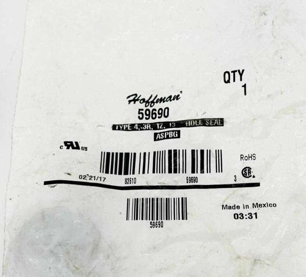 Lot of 3 New Hoffman 59690 Hole Seal Type 4, 3R