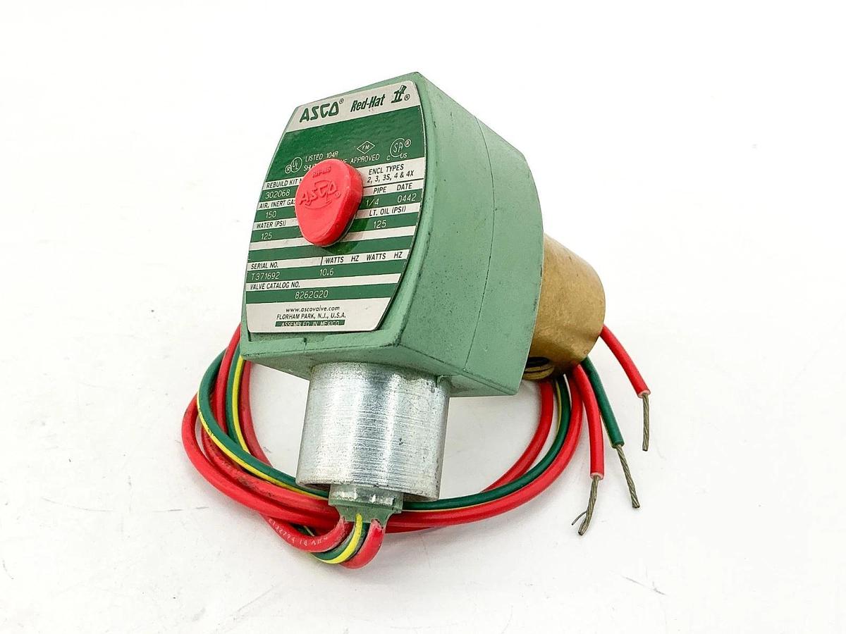 New Asco 8262G20 12VDC Solenoid Valve 125PSI 1/4" Pipe 10.6W - No Box