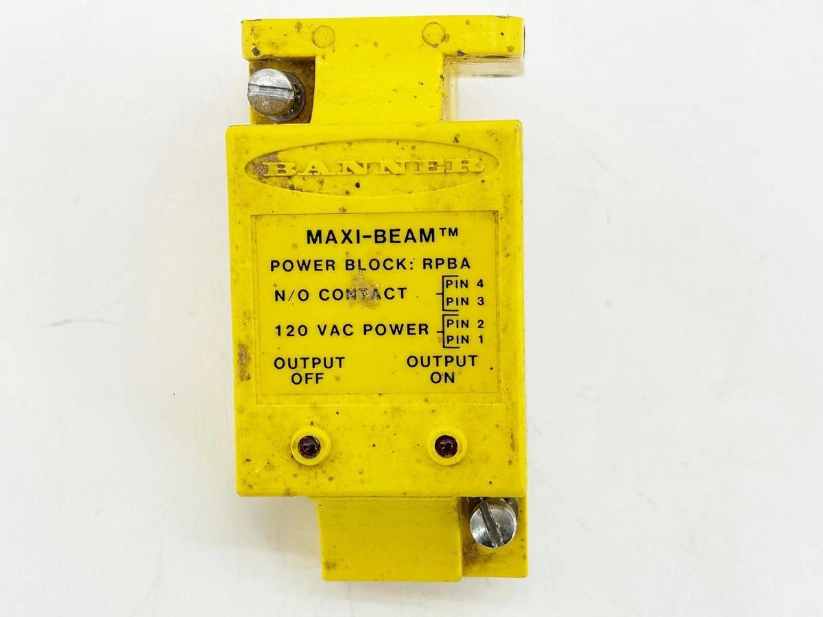 Used Banner Engineering RPBA Maxi-Beam Power Block 105-130VAC Solid State 25545