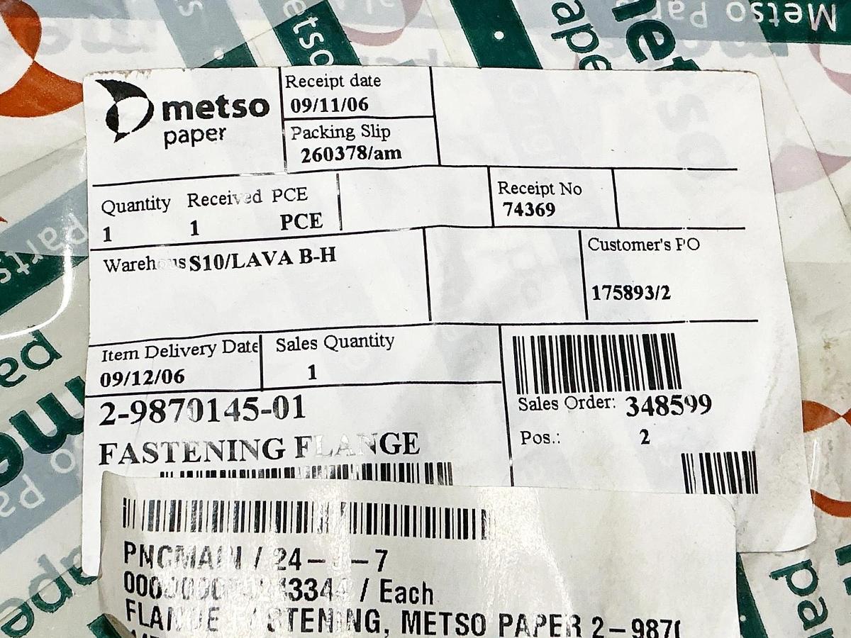 New Metso Paper 2-9870145-01 Fastening Flange