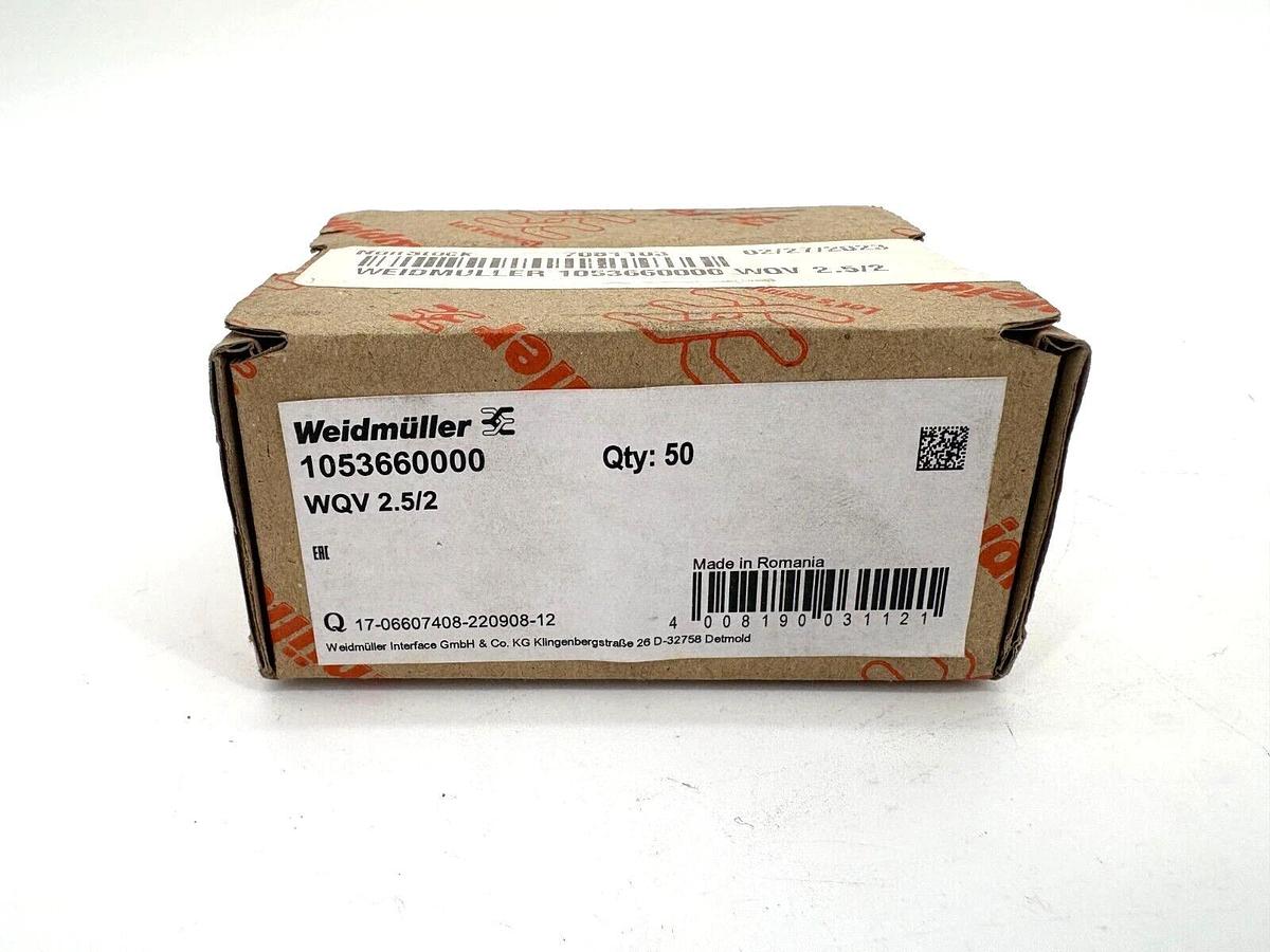 Box of 50 New Weidmuller WQV 2.5/2 Cross Connector Terminals 2P 32A Insulated
