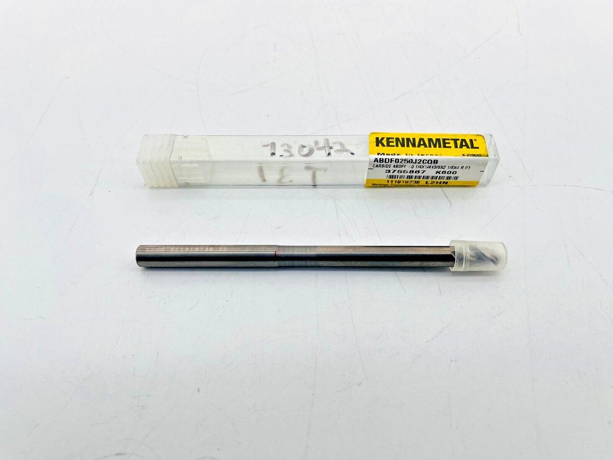 New Kennametal ABDF0250J2CQB Solid Carbide End Mill 1/4x1/4x3/8x2-1/8x4 R.03