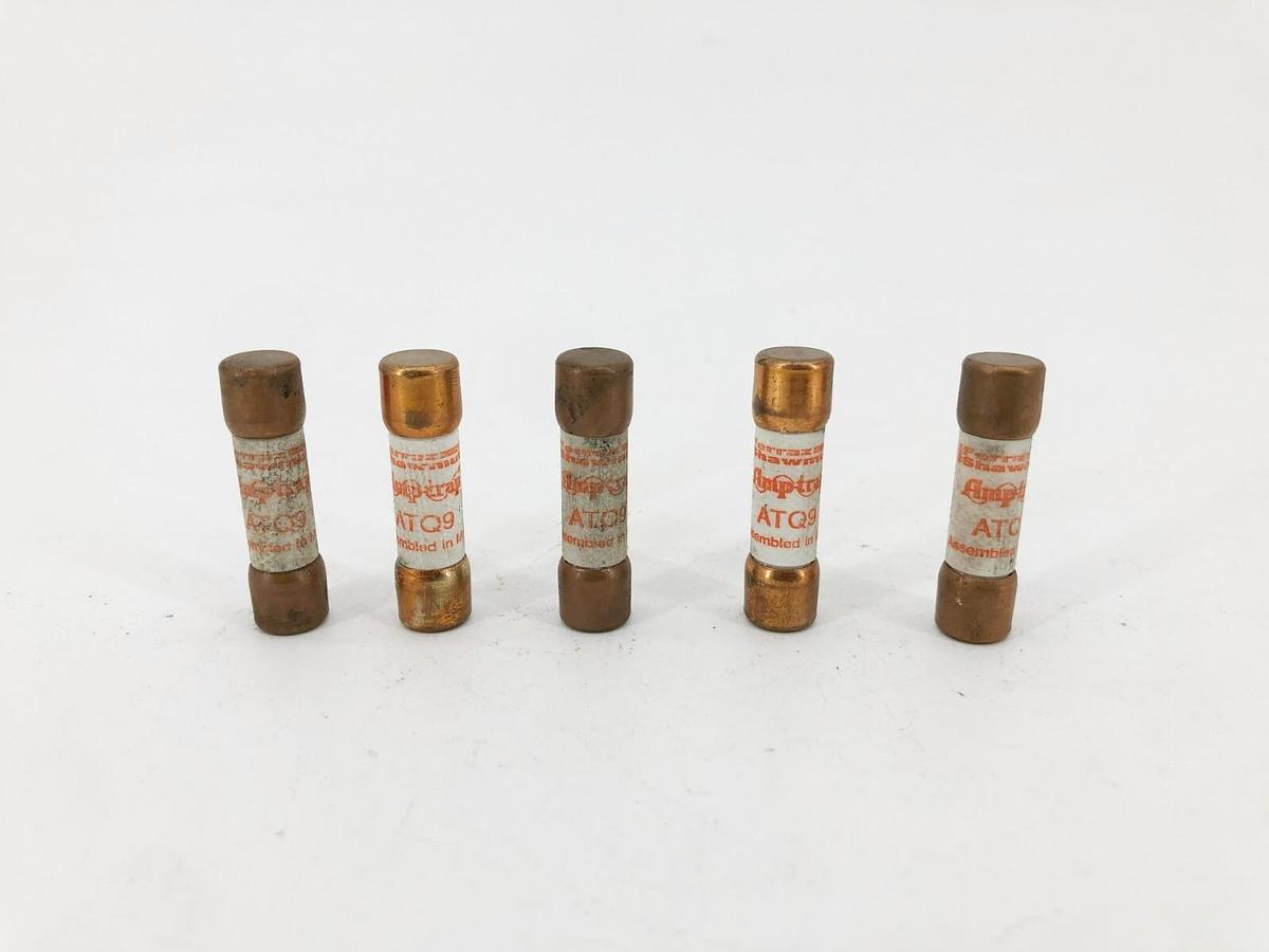 Lot of 5 New Ferraz Shawmut ATQ9 Time Delay Fuses 9 A 500VAC