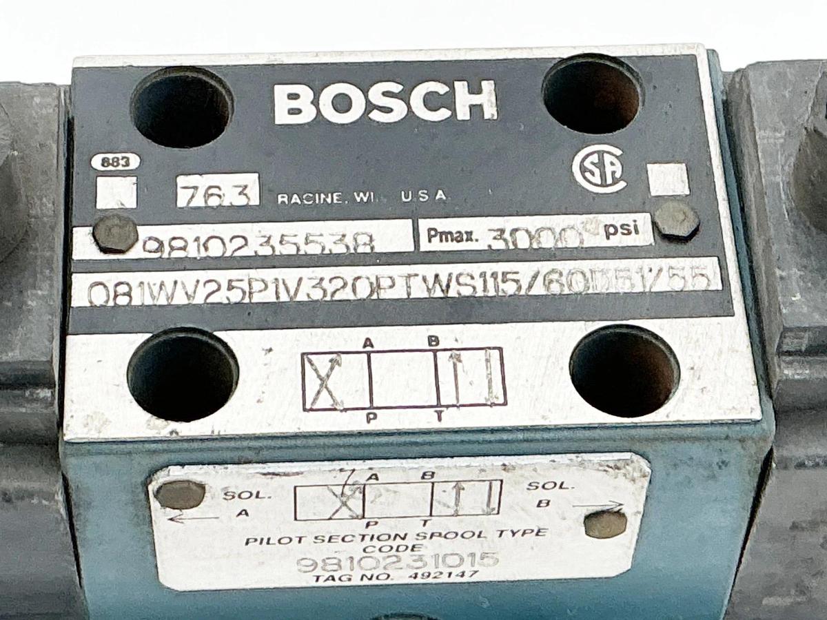 New Bosch 081WV25P1V320PTWS115/60D51/55 Control Valve 3000PSI 9810235538